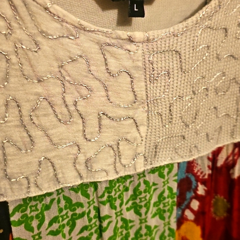 Young Threads Patchwork Sleeveless Maxi Dress Lg - image 3